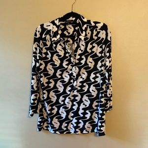 Alfani Black and White Blouse
